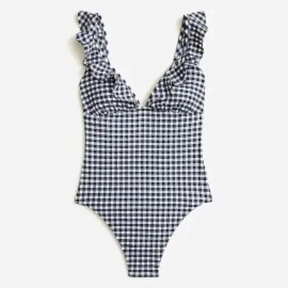【新品未使用タグ付き】MARGA CHECK RUFFLE ONEPIECE なMARGA CHECK RUFFLE ONEPIECE J. Crew | Swim | Jcrew Womens Ruffle